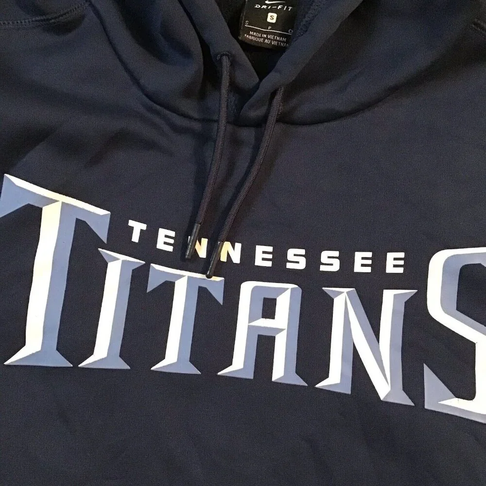 Tennessee Titans Hoodie Men's Small Navy Blue Pullover Nike Dri Fit - Picture 2 of 4